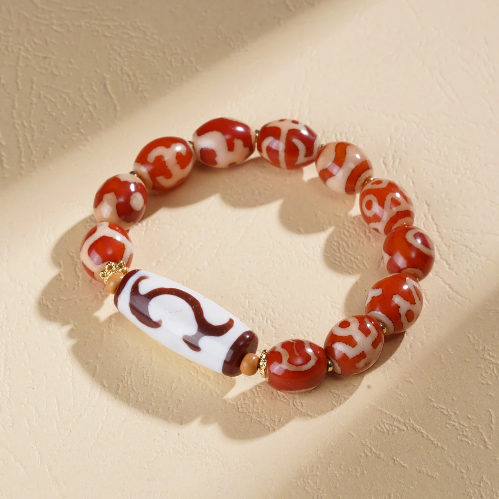 云丹拉姆丨XL红肉绿度母多宝天珠手串多样性发其一