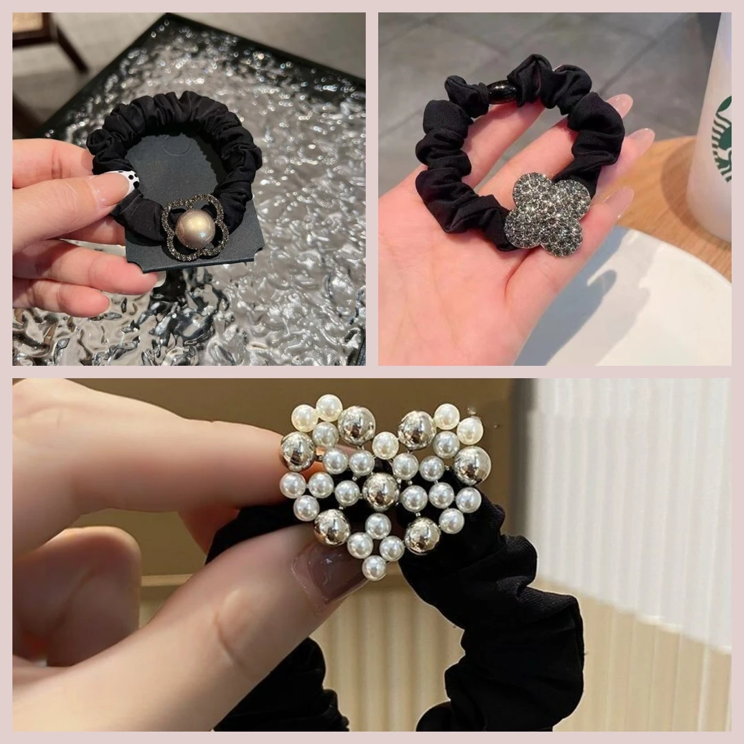 2025新款三件套四叶花朵爱心款气质时尚简约韩版优雅高弹力小香风