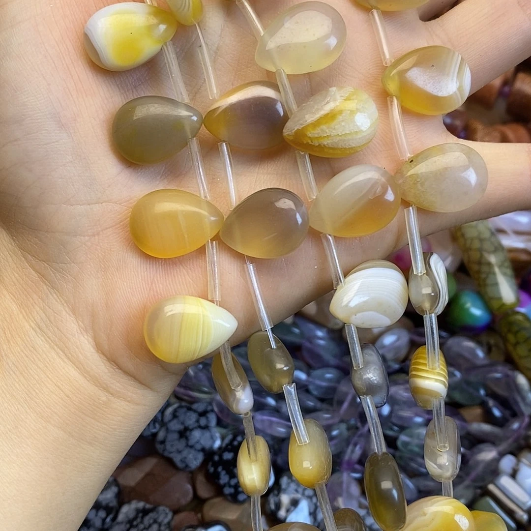 合金玛瑙/玉髓珠宝半成品玛瑙水滴一条