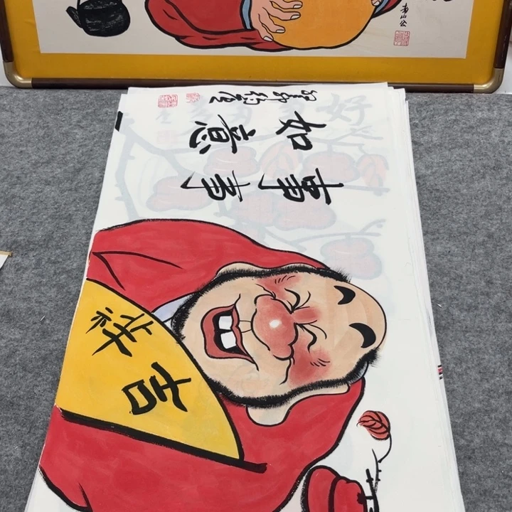国画手绘禅意画一物一拍