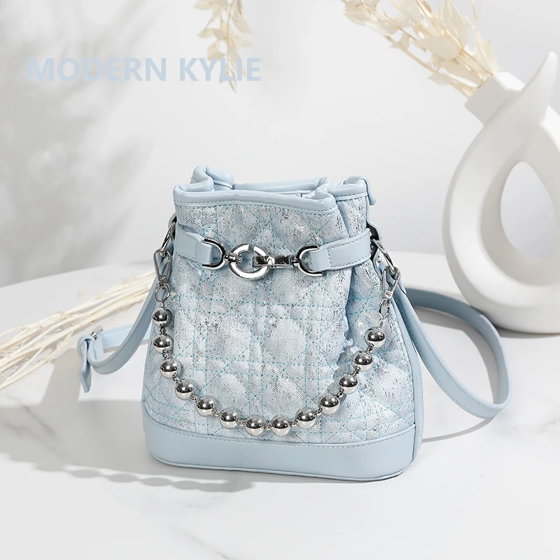 潮流新款蓝色单肩斜跨时尚女包H056