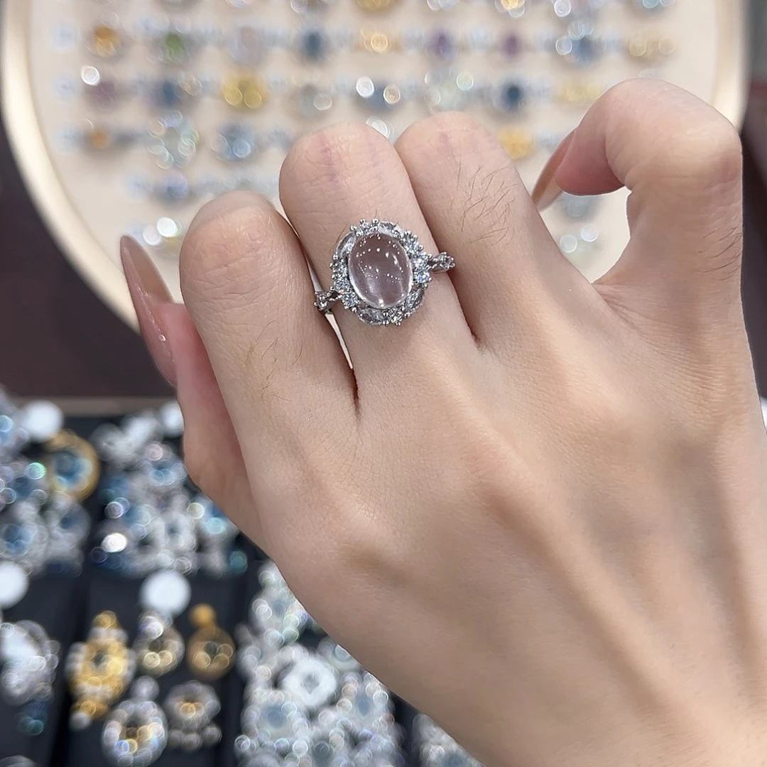 蛇纹石玉银S925镶嵌戒指最****泥