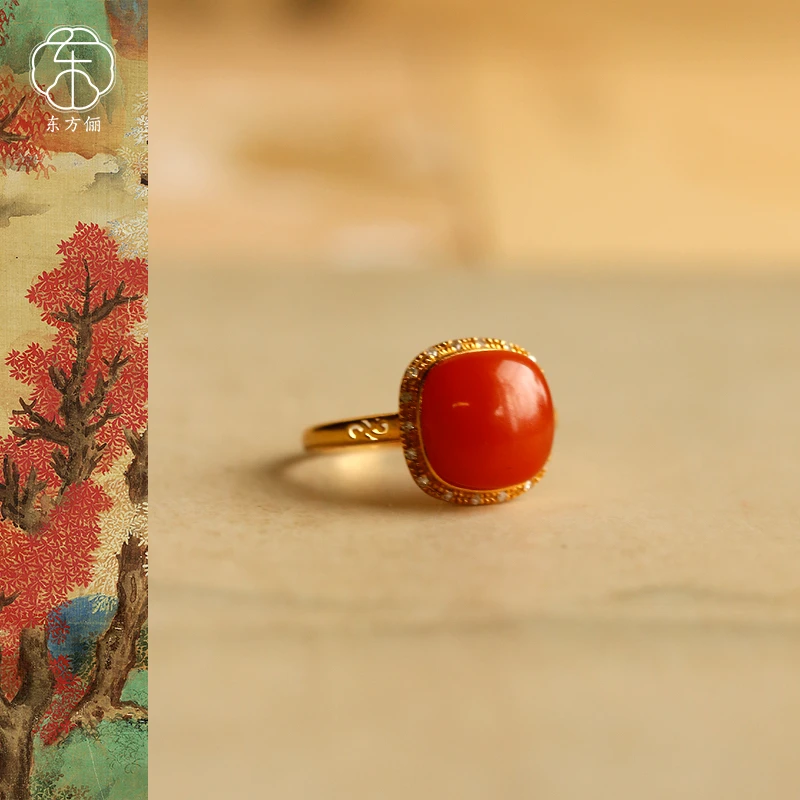 东方俪DOFUNLY【乐鸿游】南红18K金戒指轻奢女士NHJZ多样性发货云窗