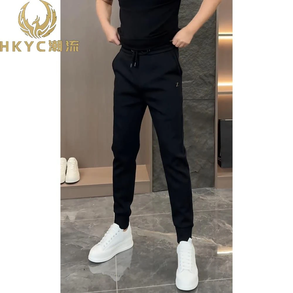 HKYC休闲裤春秋新款奢华修身打底裤时尚简单的运动裤2025新品