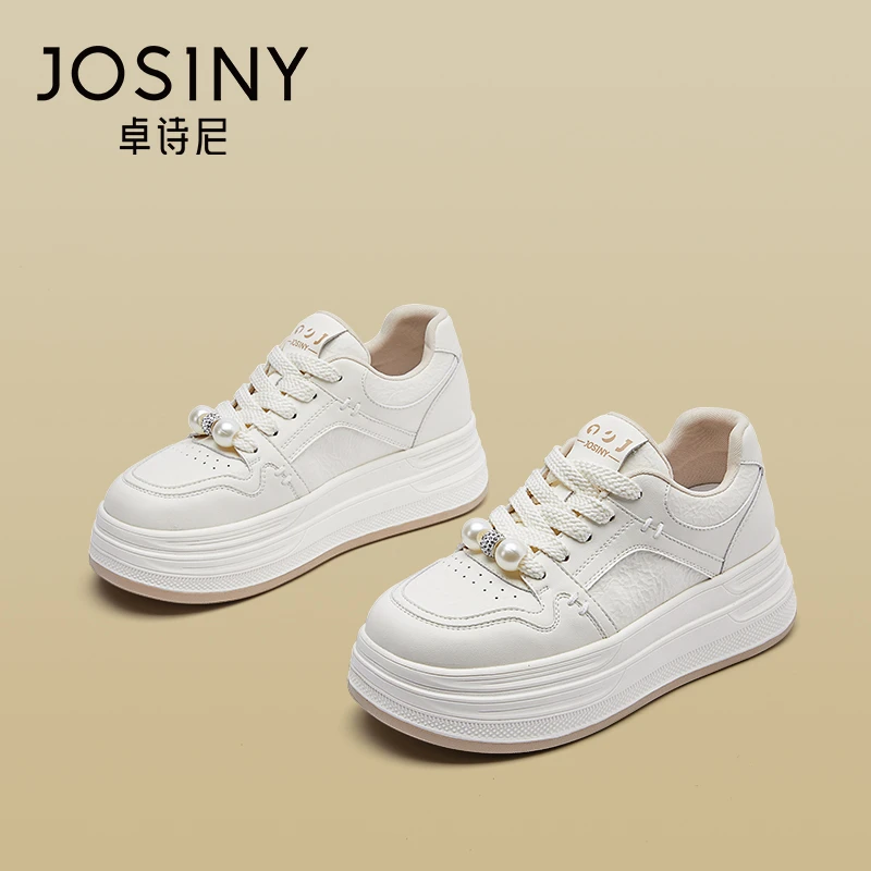 卓诗尼厚底2025秋冬新款秋季百搭女鞋秋季新款2025厚底小白鞋