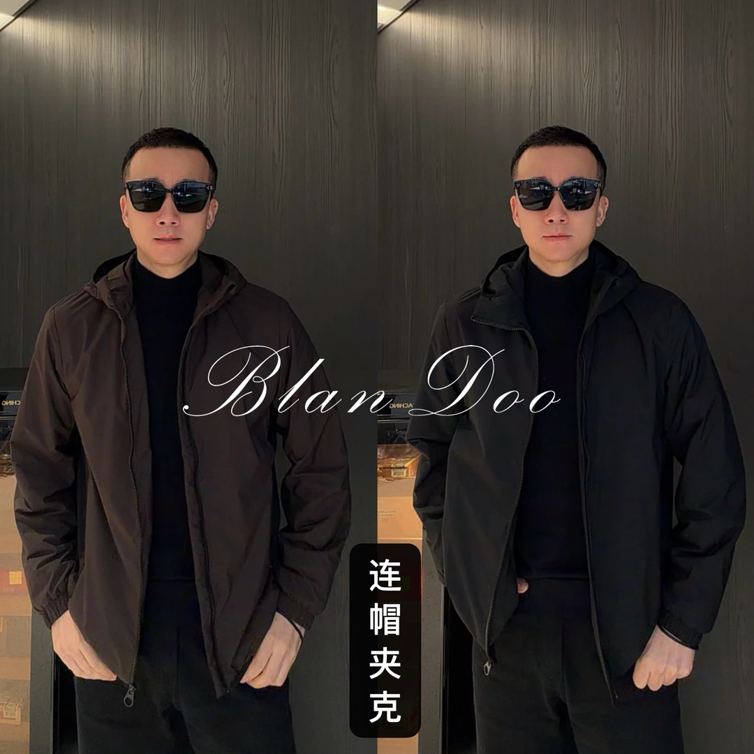 BLANDOO "净奢极简”  男士简约百搭薄棉连帽夹克8BD337