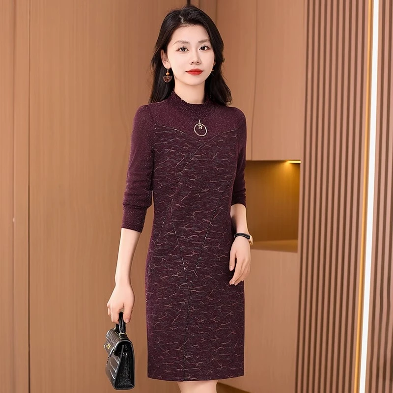 小香风气质高级感女装连衣裙2025新款秋针织长袖洋气打底品牌裙子