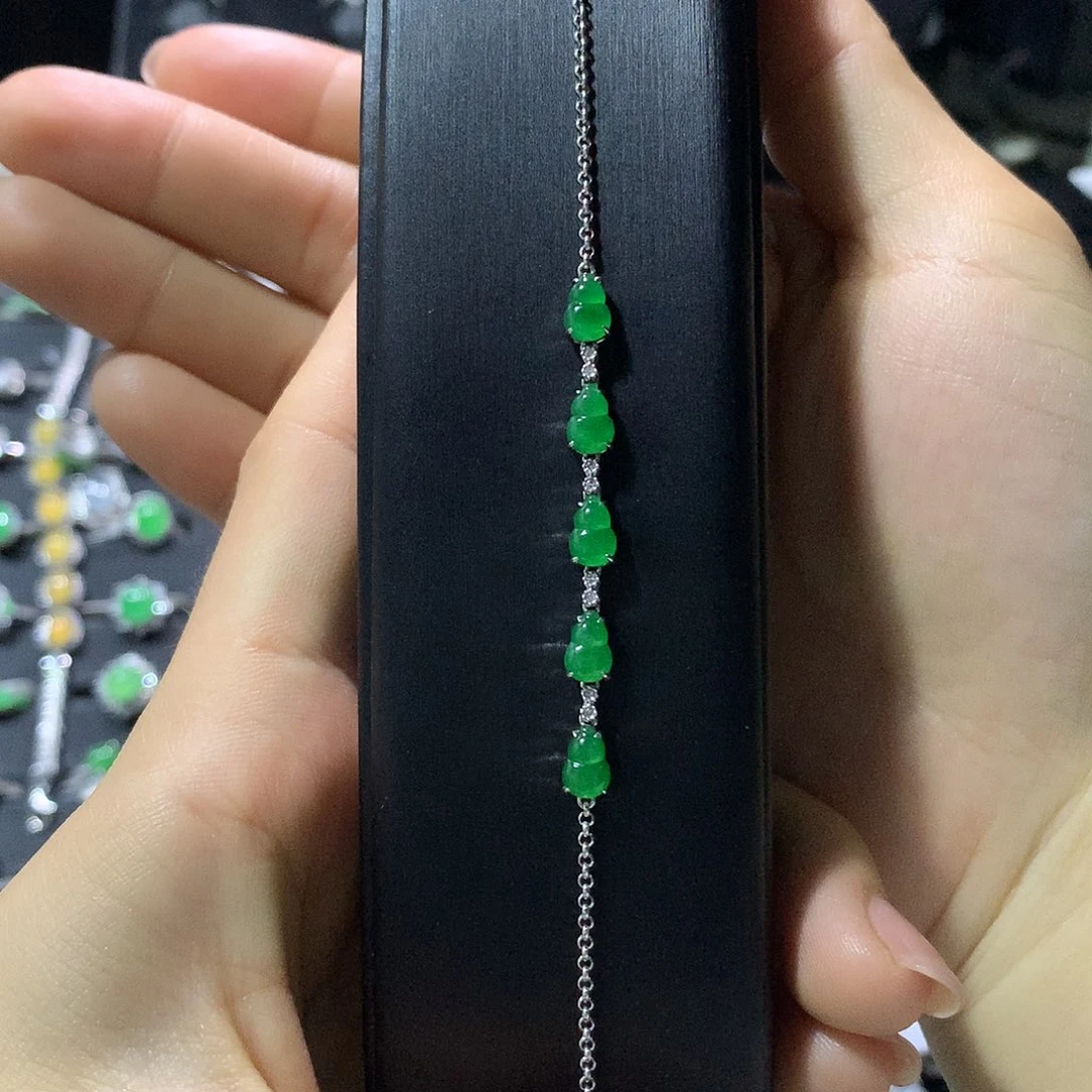 翡翠戒指18K金镶嵌手链