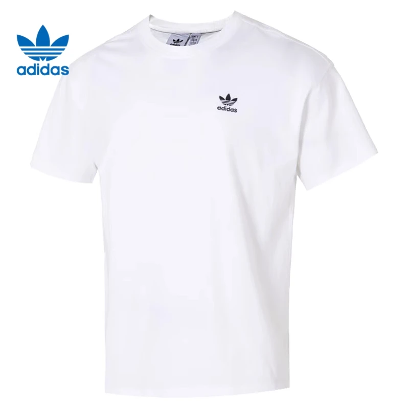 adidas阿迪达斯三叶草夏季男子运动休闲短袖T恤白色纯棉 JD0373