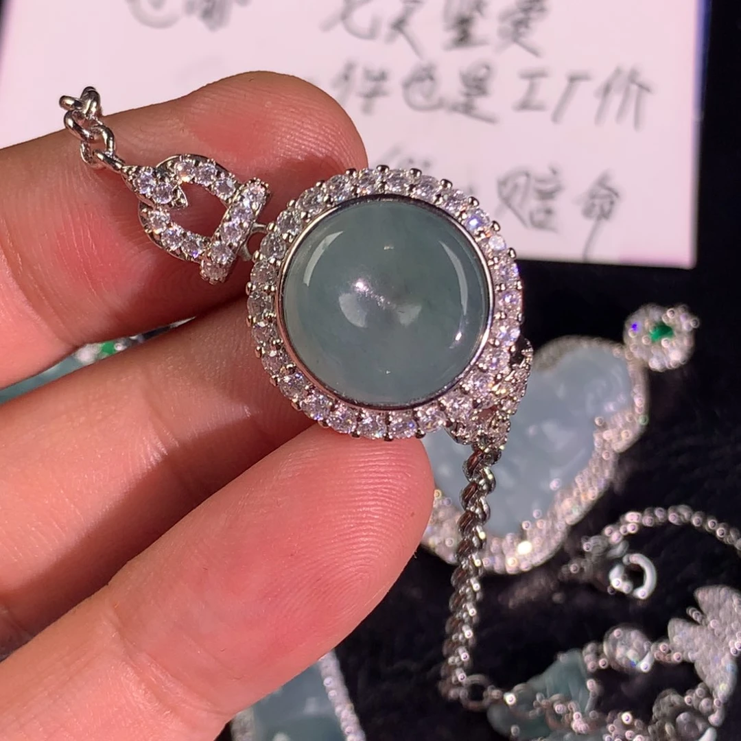 翡翠未镶嵌颈饰平安扣手链