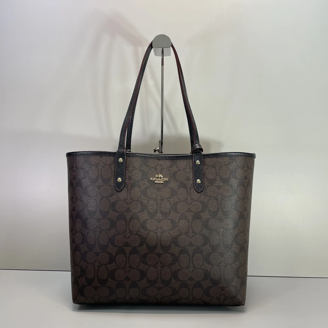 95新 COACH/蔻驰 小林/city33黑色老花托特包33*30*15cmB022306