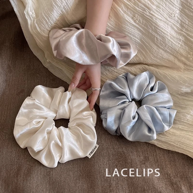 奶油系绸缎~大肠发圈头绳女高级感丸子头发绳2025新款头花发饰夏