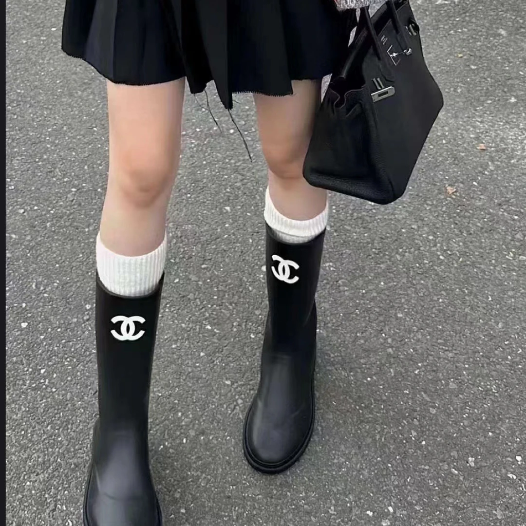 未使用 Chanel/香奈儿 【四季可穿】橡胶双C字母logo雨靴