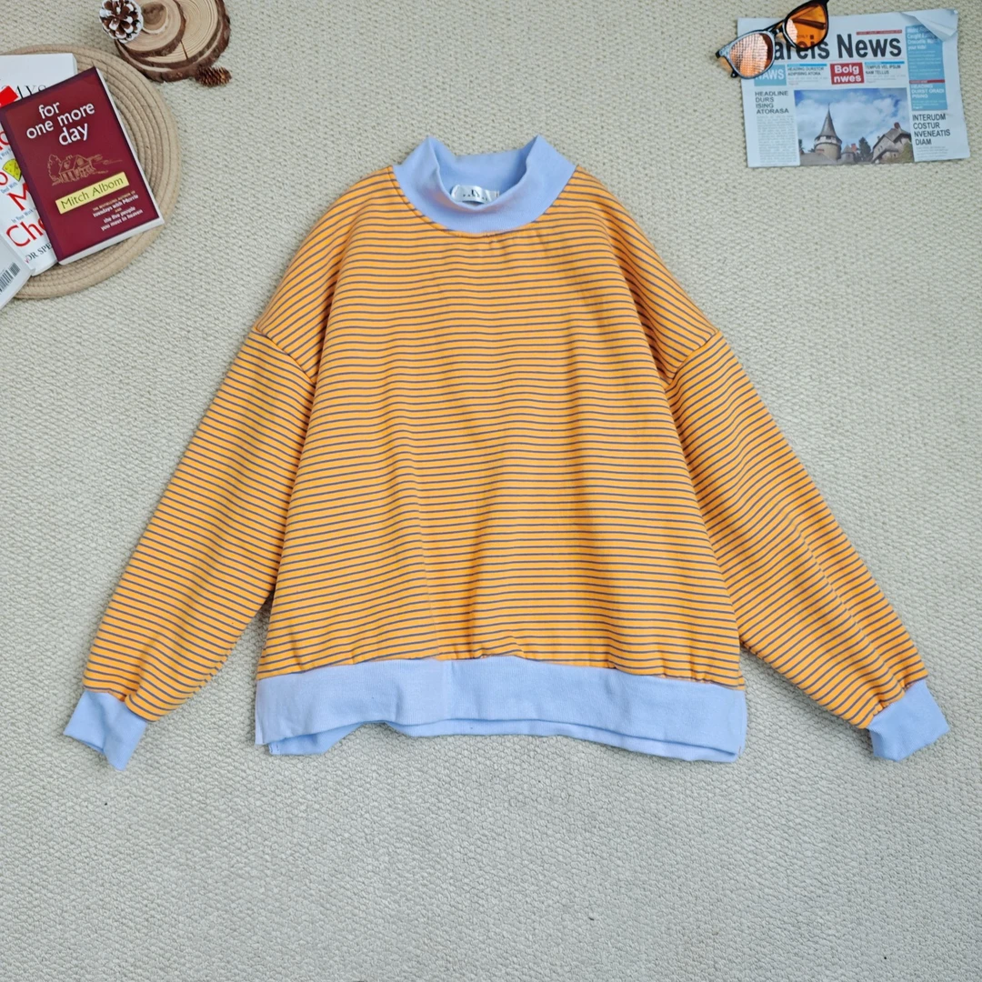 【蟹蟹推荐】2025新款时尚百搭长袖条纹卫衣8888