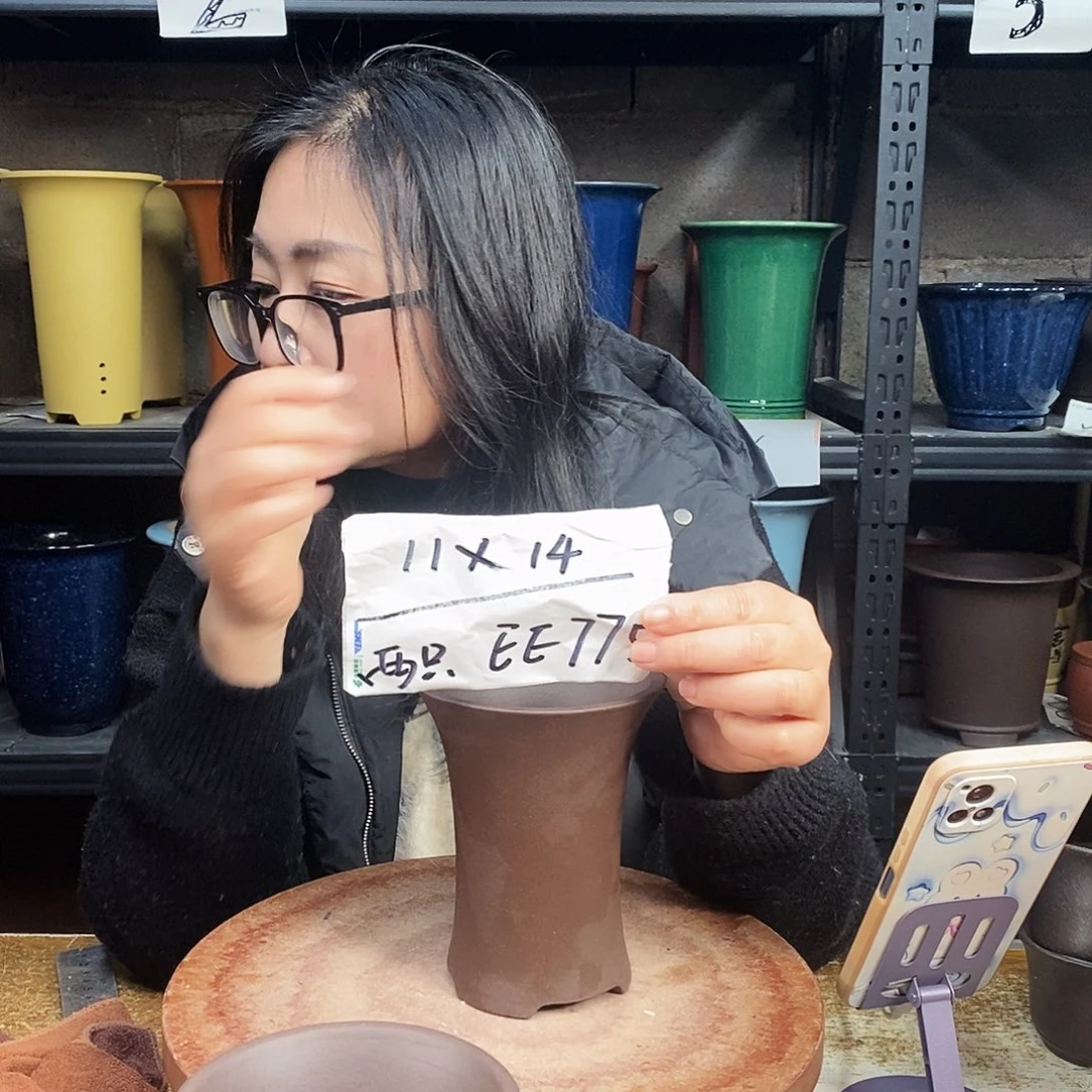 紫砂两个花盆货号EE775