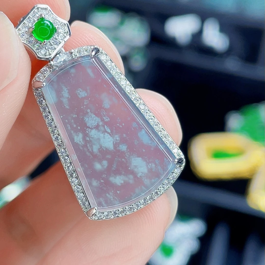 翡翠吊坠(不含链)银S925镶嵌