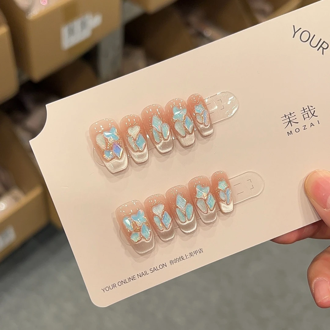 茉哉【璀璨】纯手工定制美甲拆卸穿戴甲A3544  S