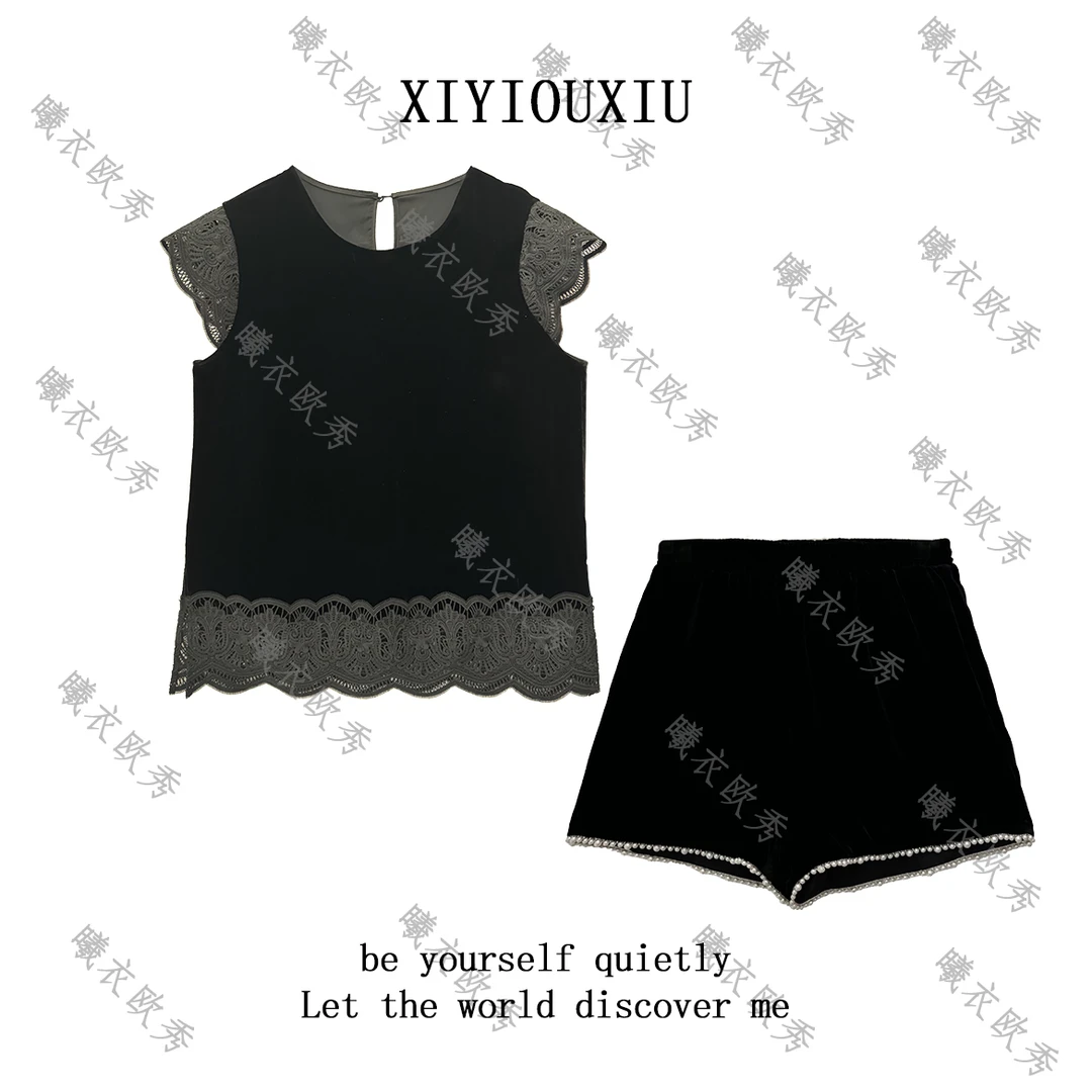 辰曦同款【高贵妃】高定款新中式桑蚕丝丝绒两件套