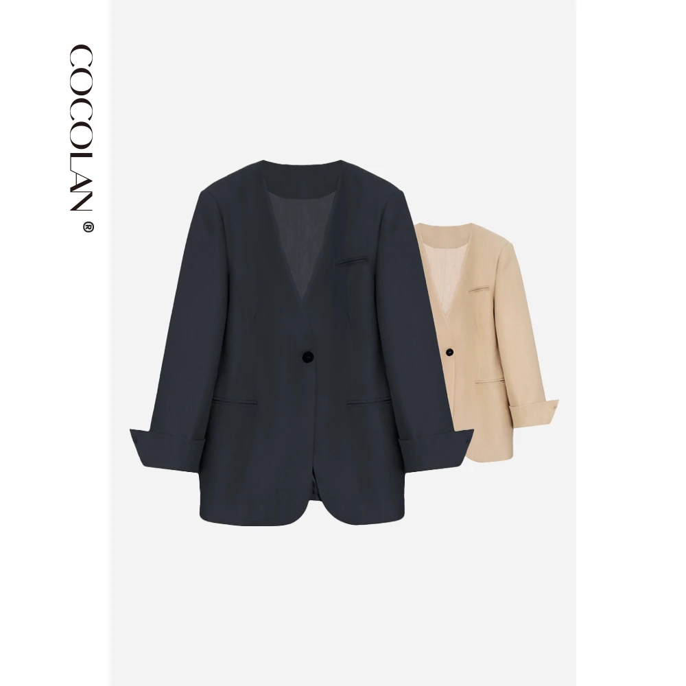 COCOLAN【马吉】秋季新款宽松外套女长袖西装Q56XZ2165