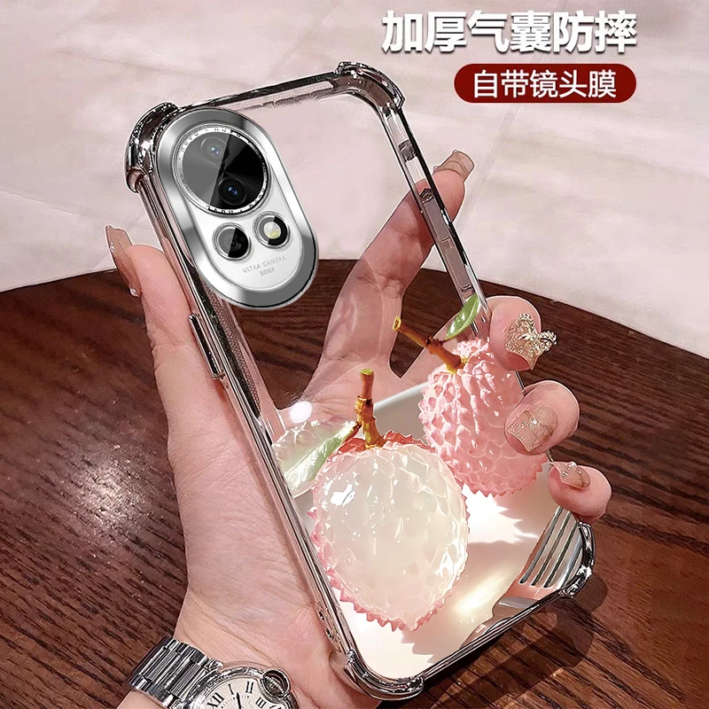 公主风适用华为nova12手机壳四角防摔软壳Pro 软硅胶全包带镜头膜