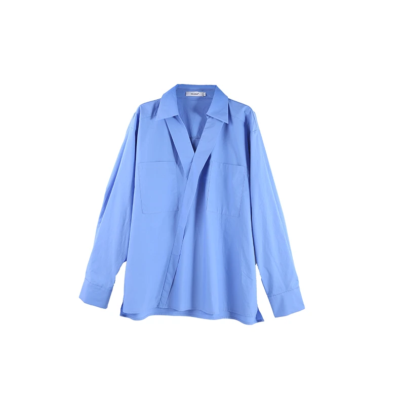 【陈粒专属】2024年秋季新款通勤纯色衬衫长袖HBZC641183