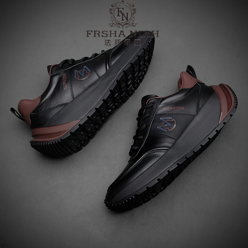 法莎尼亚法莎尼亚男鞋新款时尚休闲男士运动鞋百搭透气厚底增高舒