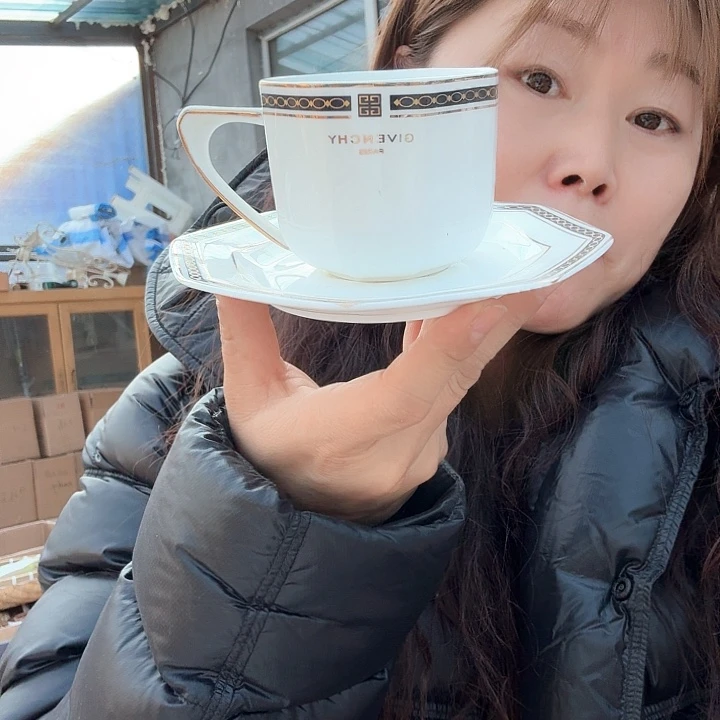 骨瓷八角咖啡杯微瑕