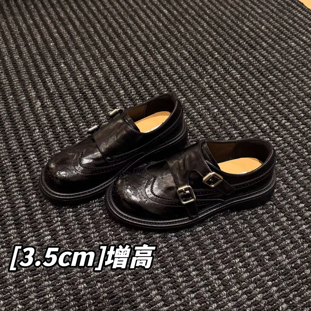 H55同款牛津艺术生2025新款巴洛克雕花英伦风复古圆头孟克鞋皮鞋