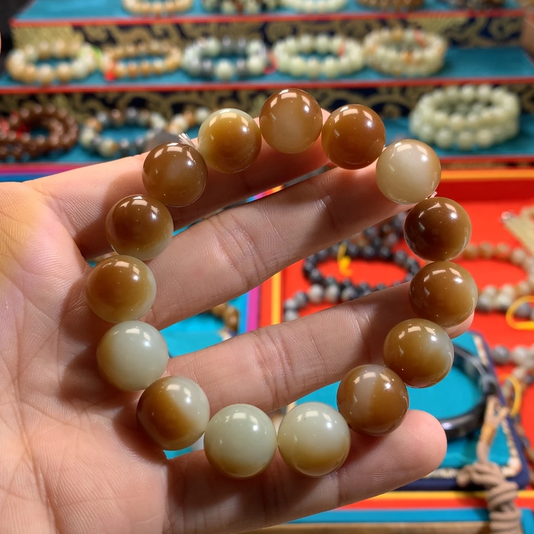 弱***千未镶嵌手链和田玉(糖玉)