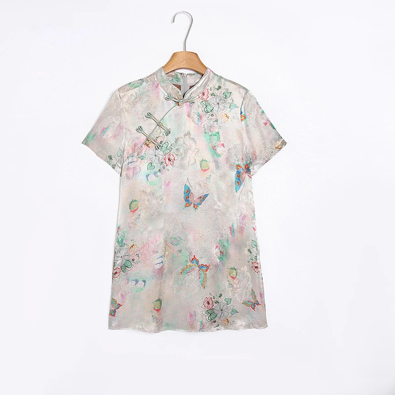 新中式衬衫女2025夏季新款国风复古气质高贵洋气中长款遮屁股上衣