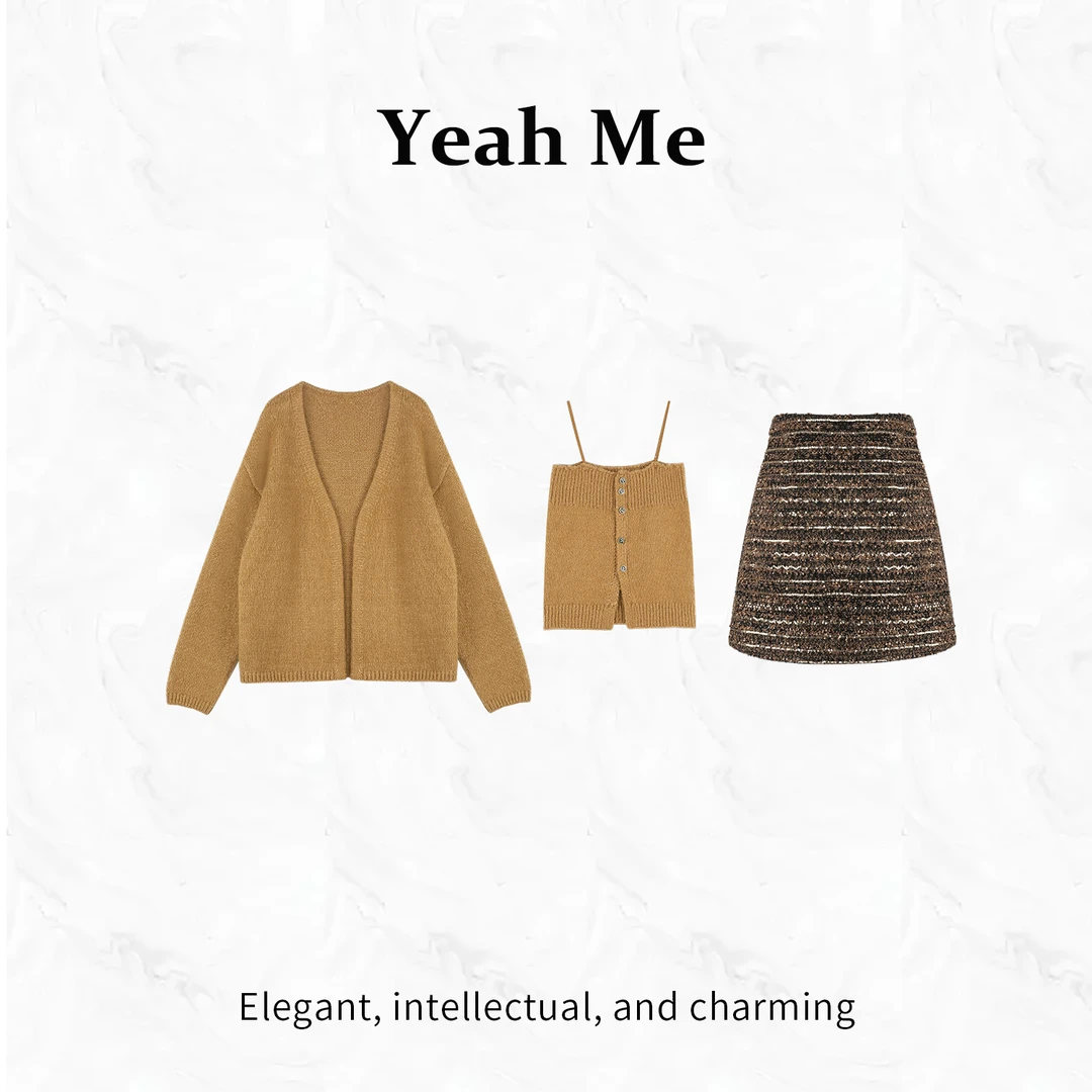 Yeah Me/也觅【盛秋氛围】秋冬新款轻奢高级感短裙羊毛半身裙套装