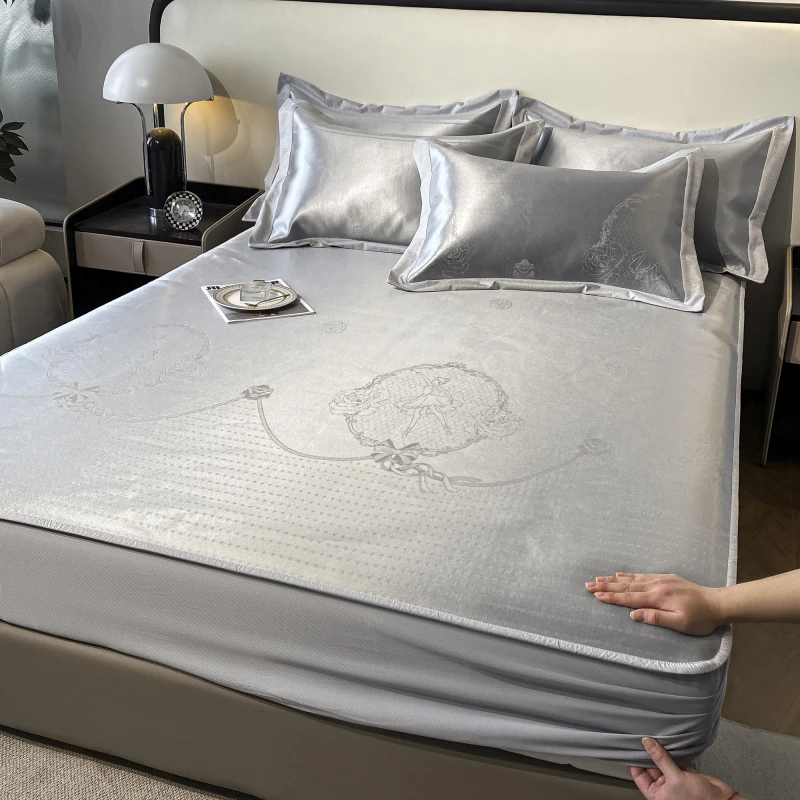 水星家纺适用冰丝凉席三件套床笠款防滑2025新款夏季裸睡空调软凉