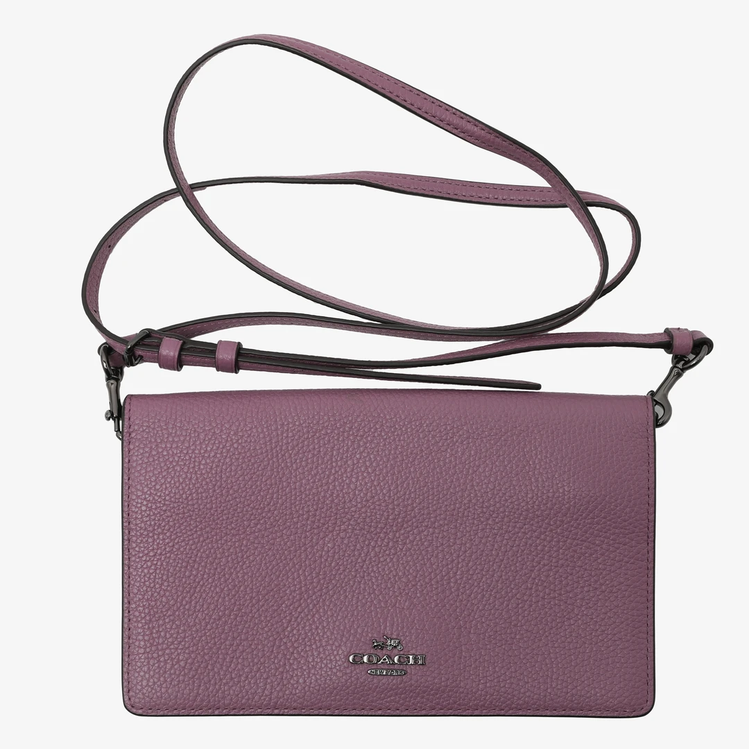 COACH/蔻驰纯色徽标Logo卡槽按扣真皮单肩斜挎包女款87401/A17