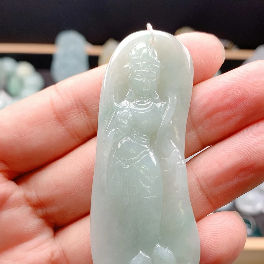 吊坠(不含链)未镶嵌翡翠33站观音