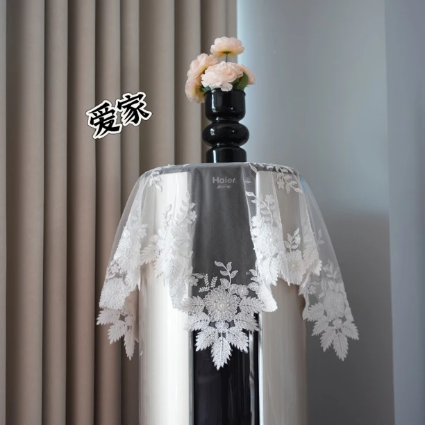 A-798-2（85x85cm）法式蕾丝手工钉珠优雅空调防尘盖巾