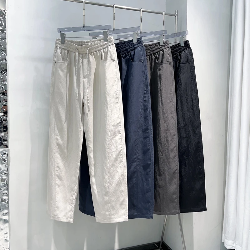 【赢家】夏季莱赛尔天丝超薄冰凉空调裤情侣款直筒休闲裤3169