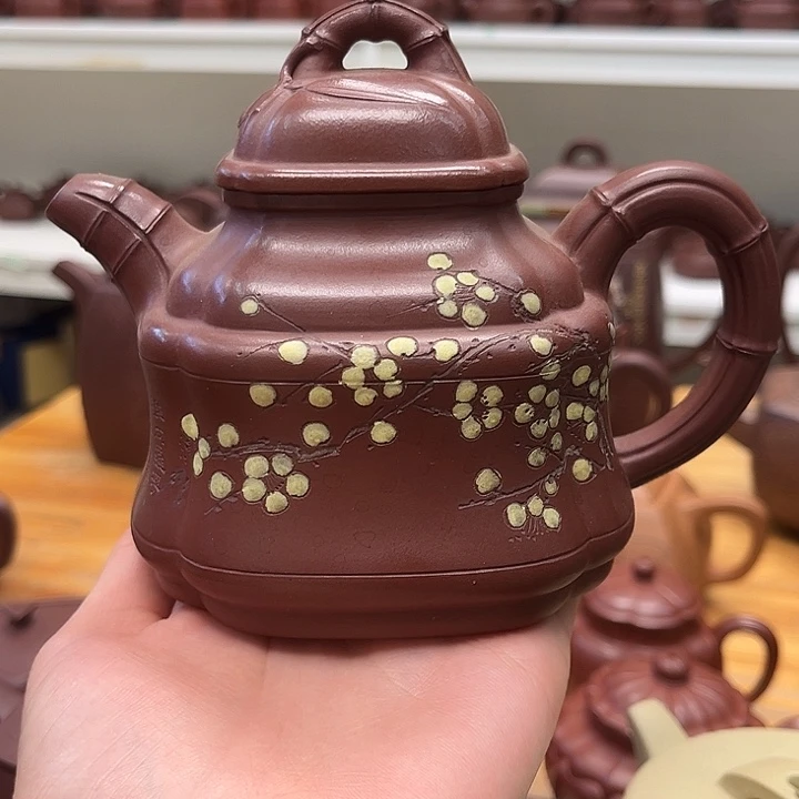 茶壶紫砂四方竹鼎450cc