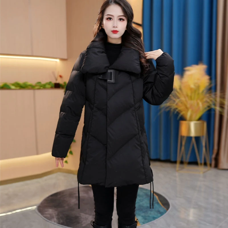 冬季新款气质时尚中长款百搭白鸭绒羽绒服【829#】