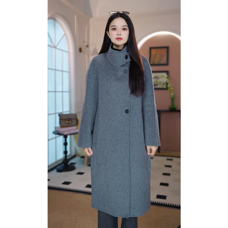 佐尔美气质简约时尚绵羊毛双面呢大衣外套女M44YS05