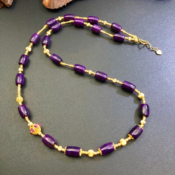 【圣芭黎】天然舒俱来项链帝王紫桶珠18K5/DD1605多样性发一