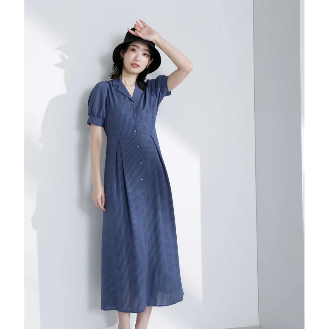 【Montendre】 新款赫本风连衣裙 N 气质显瘦暗格纹裙子休闲时尚