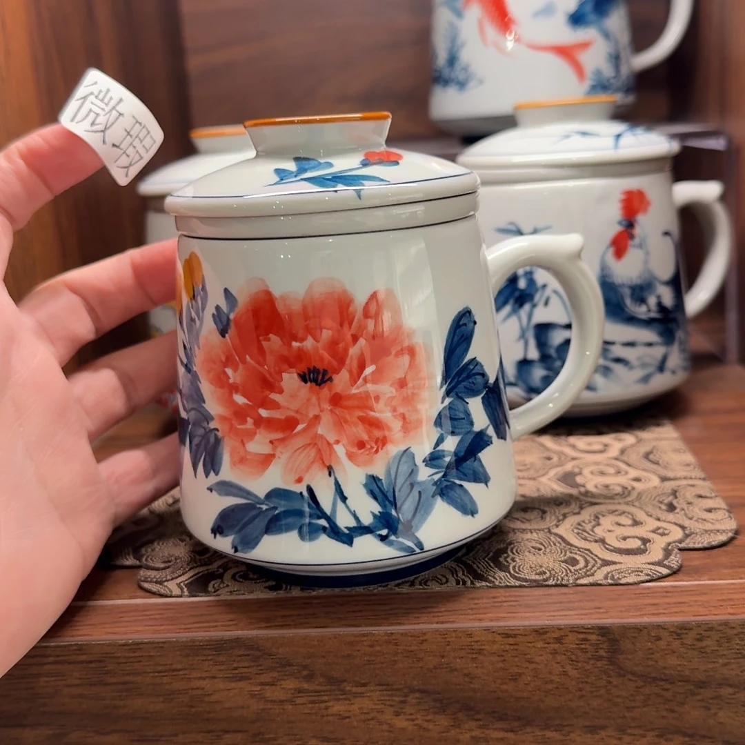 釉下手绘茶具微瑕