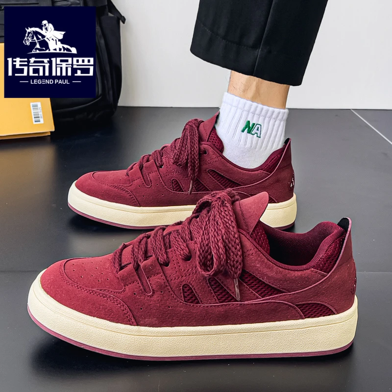 传奇保罗正版鞋子男冬季软底轻便运动帆布鞋男士百搭防滑休闲板鞋