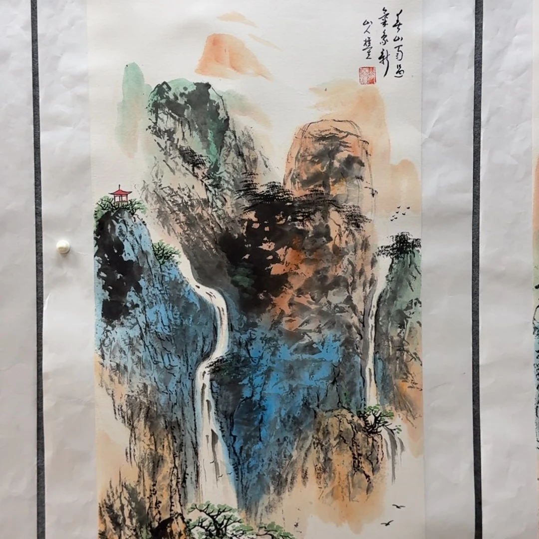 国画刘儒樵三尺山水