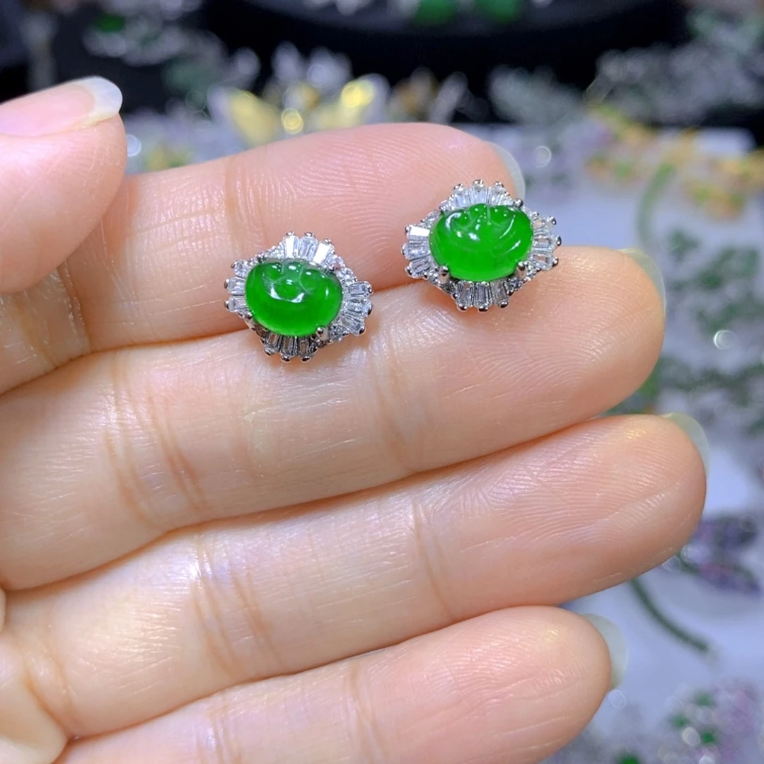 翡翠颈饰银S925镶嵌天然翡翠