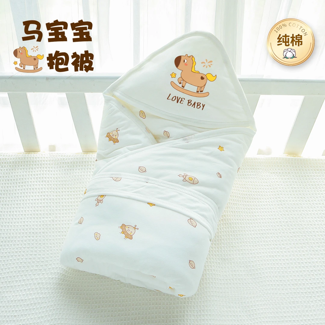 新生儿抱被纯棉婴儿包被春秋幼儿产房包巾宝宝用品秋冬季厚款夹棉