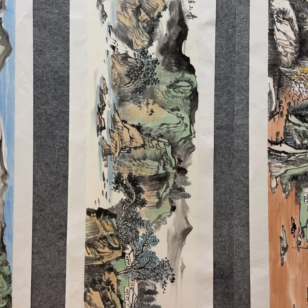 国画张东四尺对开作品