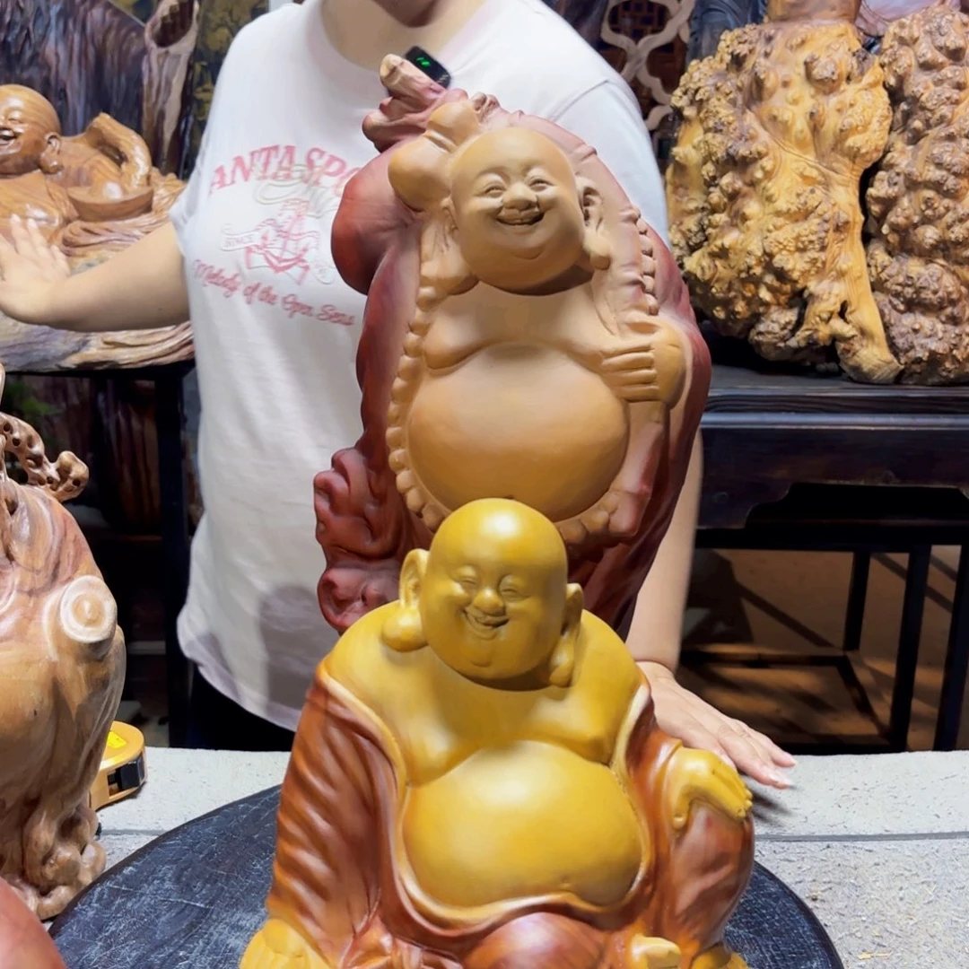 奋***者香樟木福袋弥勒佛