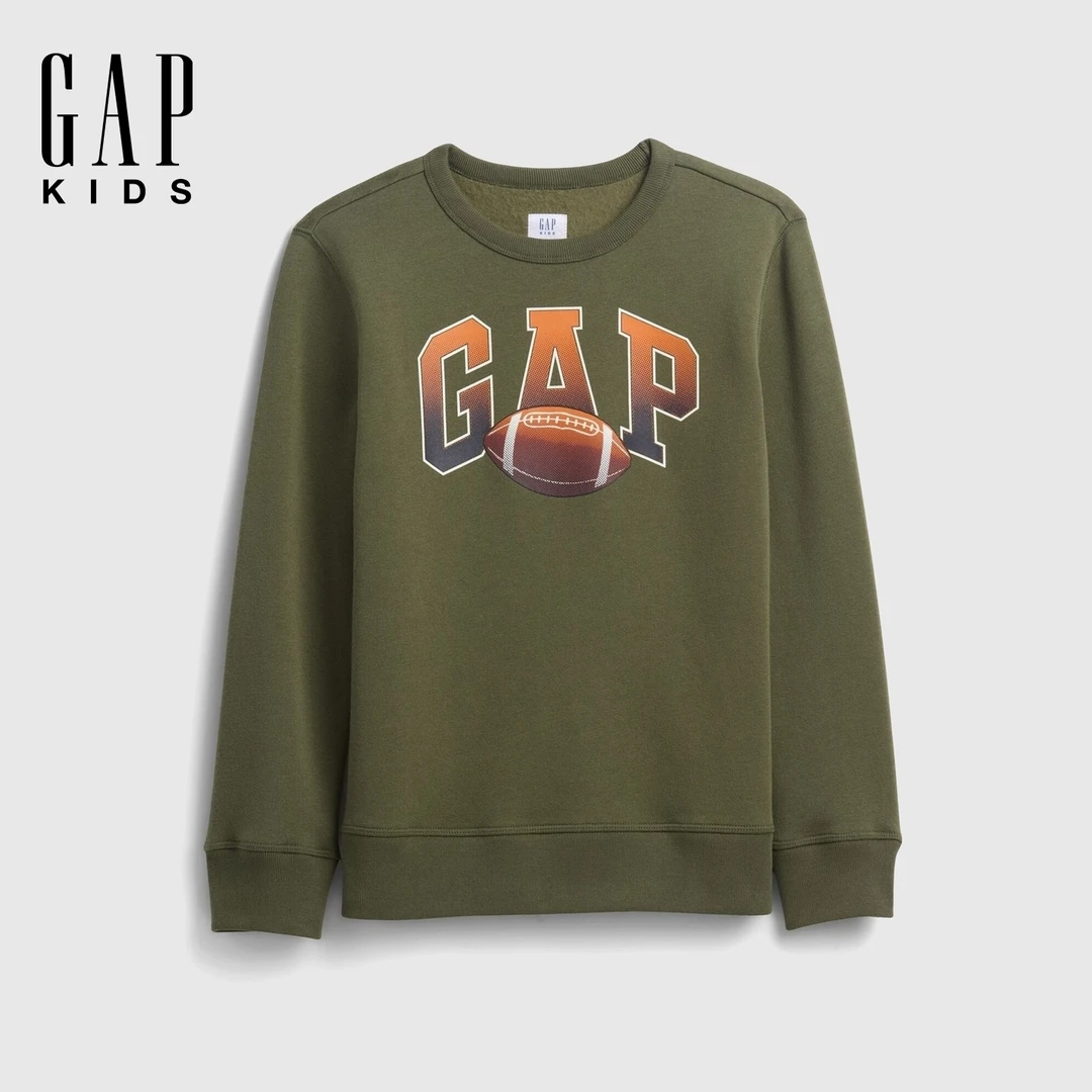 Gap男童2025秋冬新款印花抓绒圆领卫衣儿童装上衣美版 DR 795118