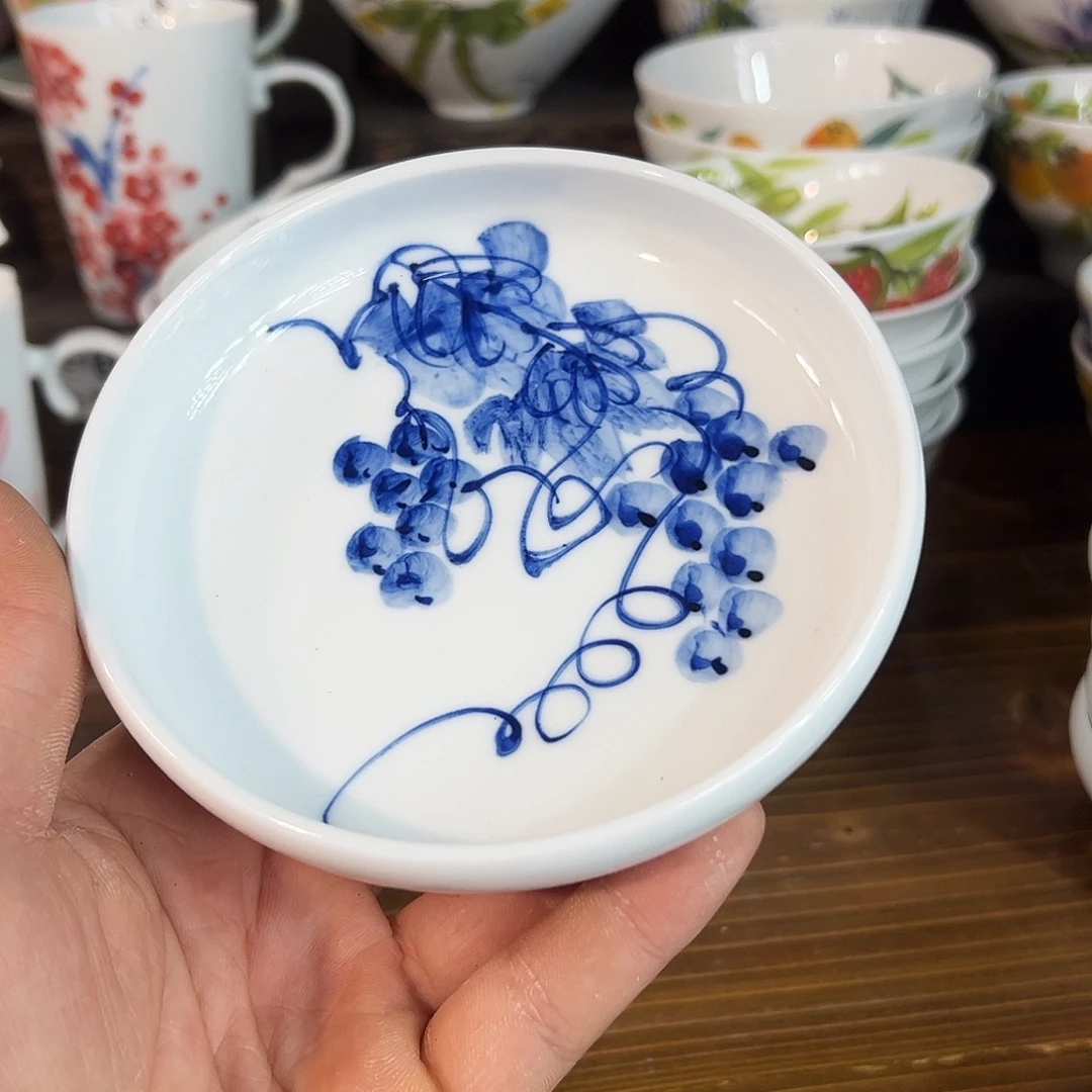 陶瓷景德镇高温釉下陶瓷5寸蘸料碟